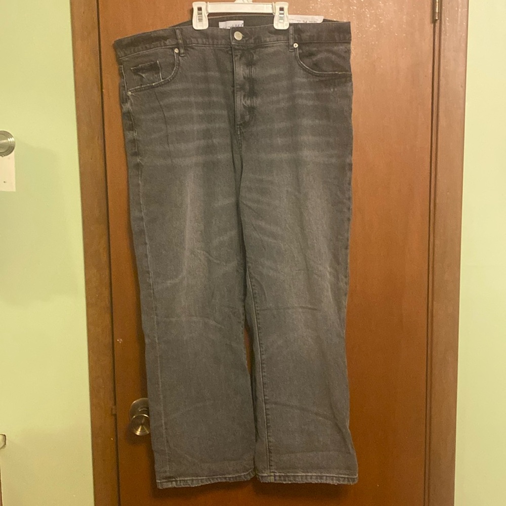 Loft new Sz 18 grey high waist straight crop